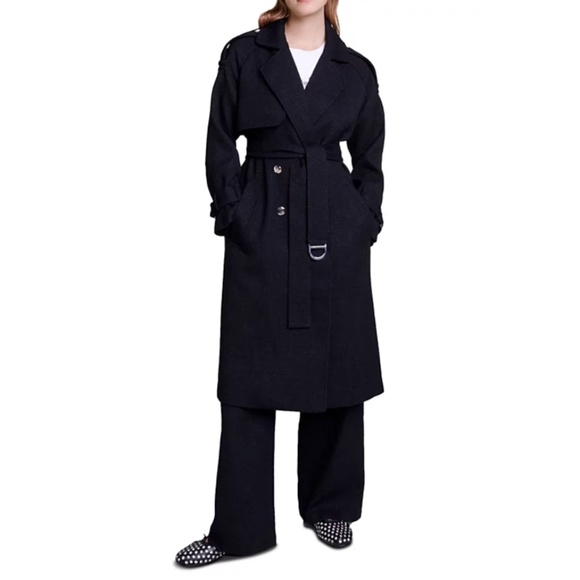 Gedaille Tweed Trench Coat - Picture 1 of 6